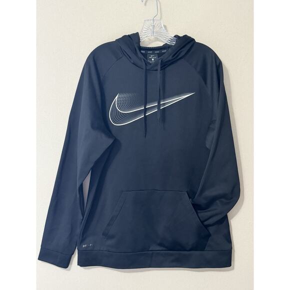 Nike Men's Dri Fit Sz Large Hoodie Back White Check Classic Activewear Trendy - Picture 1 of 11